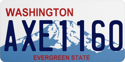WA license plate AXE1160