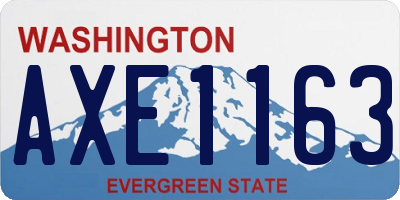 WA license plate AXE1163