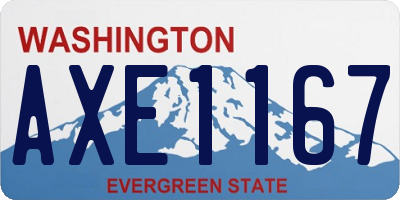 WA license plate AXE1167
