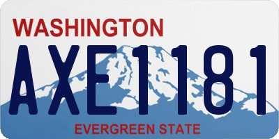 WA license plate AXE1181