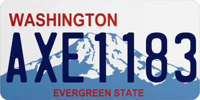 WA license plate AXE1183