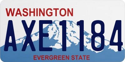 WA license plate AXE1184