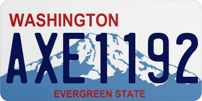 WA license plate AXE1192