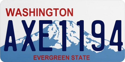 WA license plate AXE1194