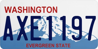 WA license plate AXE1197