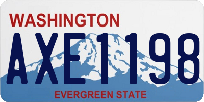WA license plate AXE1198