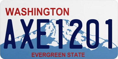 WA license plate AXE1201