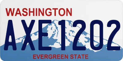 WA license plate AXE1202