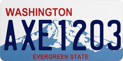 WA license plate AXE1203
