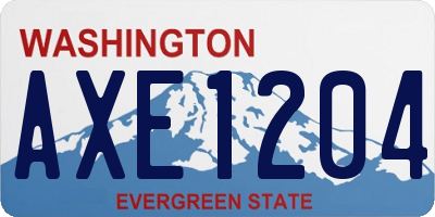 WA license plate AXE1204