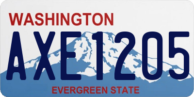 WA license plate AXE1205