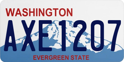 WA license plate AXE1207
