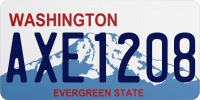 WA license plate AXE1208