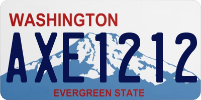 WA license plate AXE1212