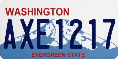 WA license plate AXE1217