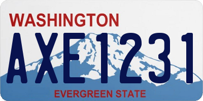WA license plate AXE1231