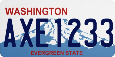 WA license plate AXE1233