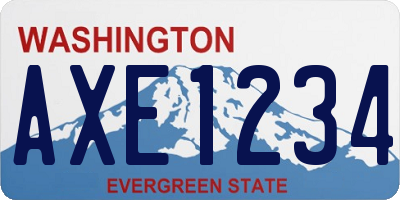 WA license plate AXE1234