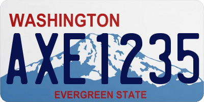 WA license plate AXE1235
