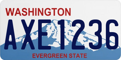 WA license plate AXE1236