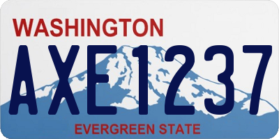 WA license plate AXE1237