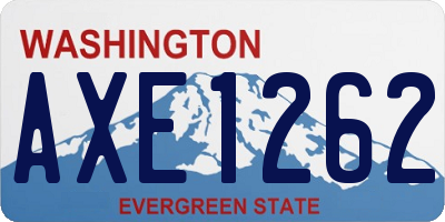 WA license plate AXE1262