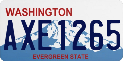 WA license plate AXE1265