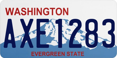 WA license plate AXE1283