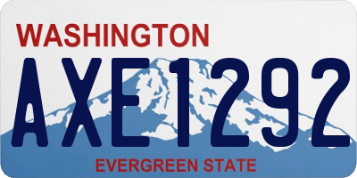 WA license plate AXE1292