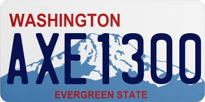 WA license plate AXE1300
