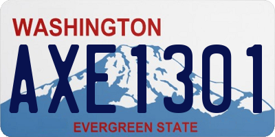 WA license plate AXE1301
