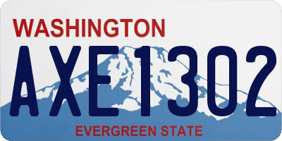 WA license plate AXE1302