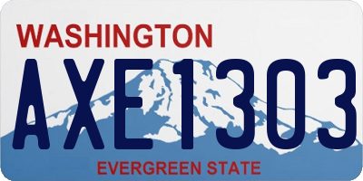 WA license plate AXE1303
