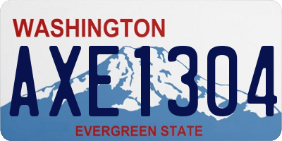 WA license plate AXE1304