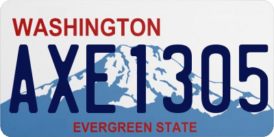 WA license plate AXE1305