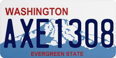WA license plate AXE1308