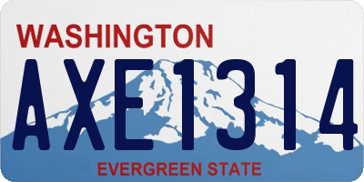 WA license plate AXE1314