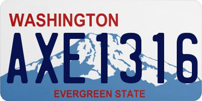 WA license plate AXE1316