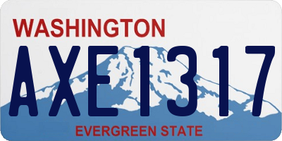 WA license plate AXE1317