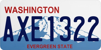WA license plate AXE1322