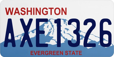 WA license plate AXE1326