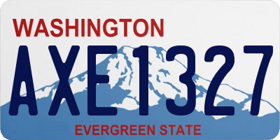 WA license plate AXE1327