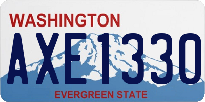 WA license plate AXE1330
