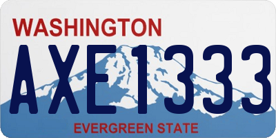 WA license plate AXE1333