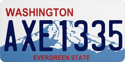 WA license plate AXE1335