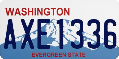 WA license plate AXE1336