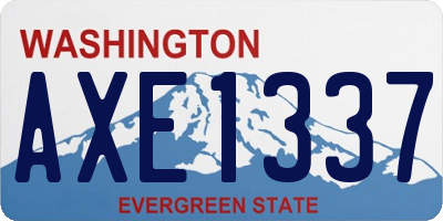 WA license plate AXE1337