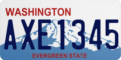 WA license plate AXE1345