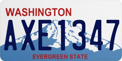 WA license plate AXE1347