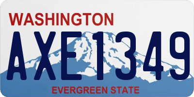 WA license plate AXE1349